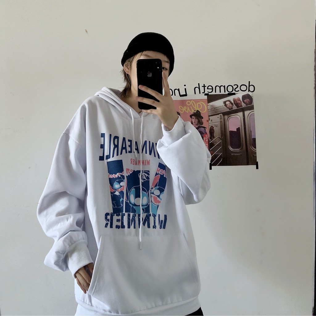 Áo hoodie nỉ bông form rộng phong cách Unisex HD07