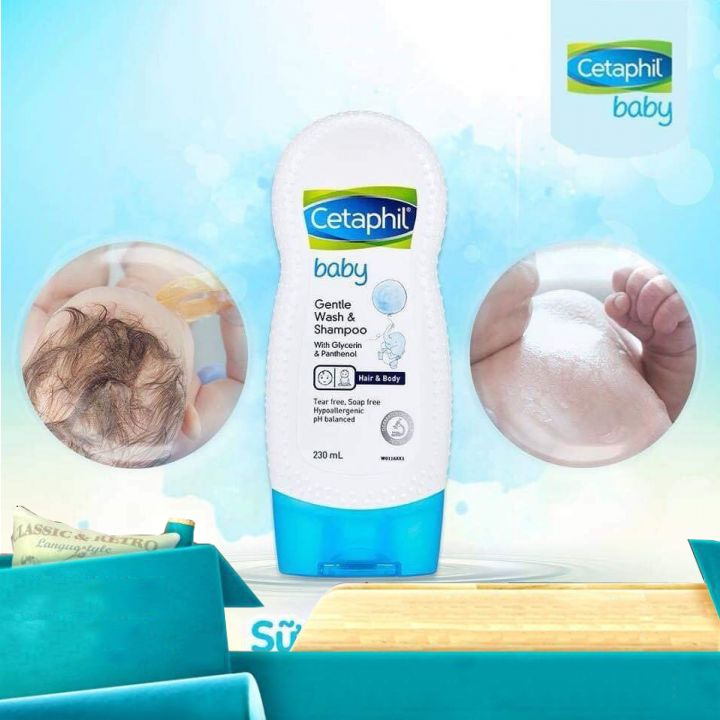 Sữa Tắm Gội Cetaphil Baby Gentle Wash & Shampoo 230ml☑️(𝗖𝗵𝗶́𝗻𝗵 𝗵𝗮̃𝗻𝗴) duy trì độ ẩm, cân bằng độ pH, an toàn cho da bé