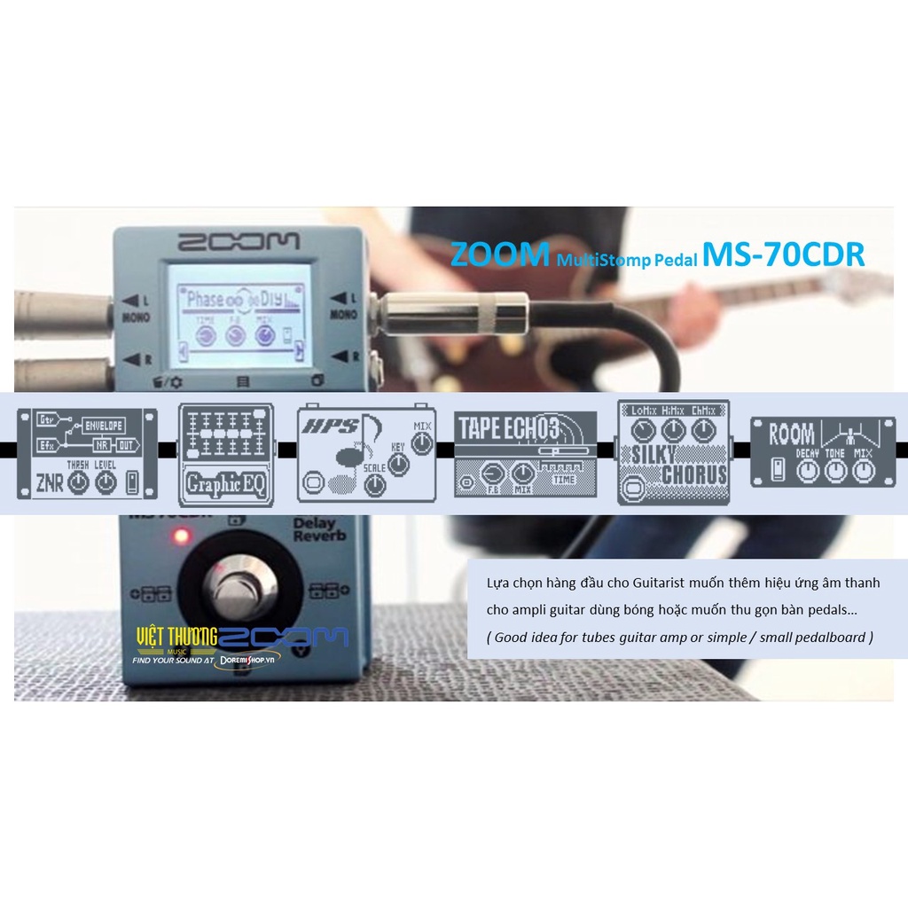 Pedal hiệu ứng guitar ZOOM Multi Effects Pedal MS-70CDR