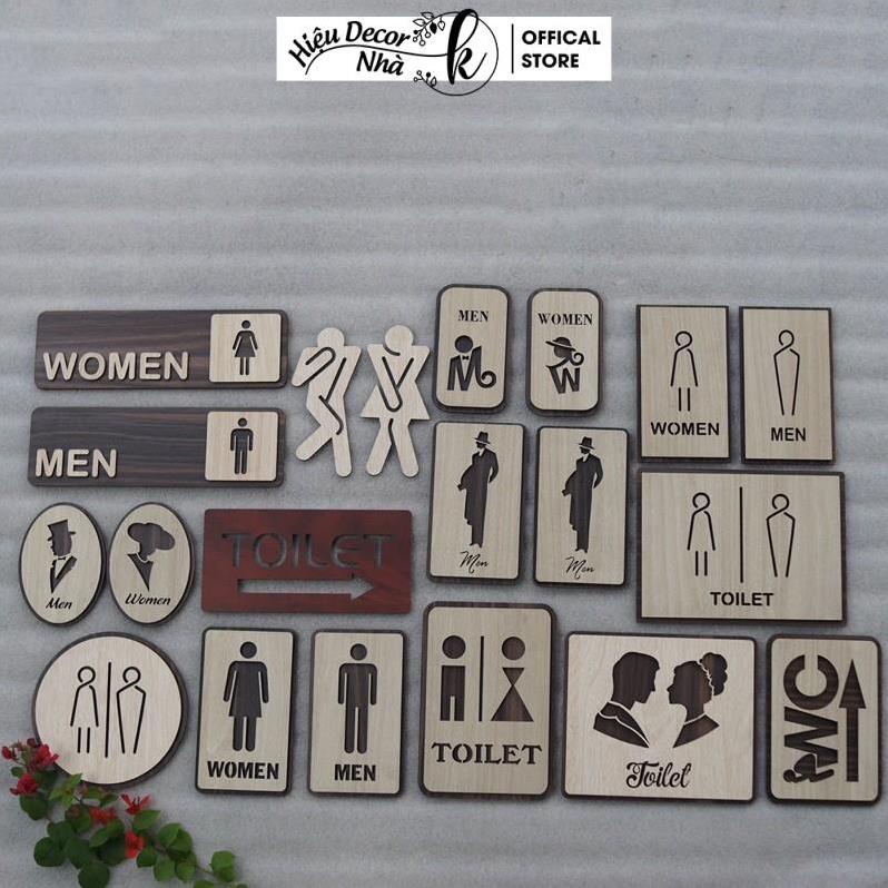 Bảng WC Toilet Vintage Decor Bằng Gỗ, Chỉ Hướng Nhà Vệ Sinh, Nam Nữ Resroom - Hiệu Nhà K
