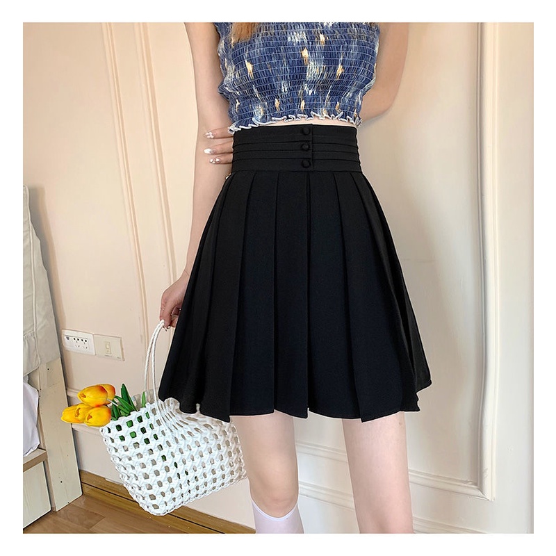 COZOK Chân Váy Xếp Ly Lưng Cao Kiểu Dáng Đơn Giản Hợp Thời Trang Phong Cách Hàn Quốc