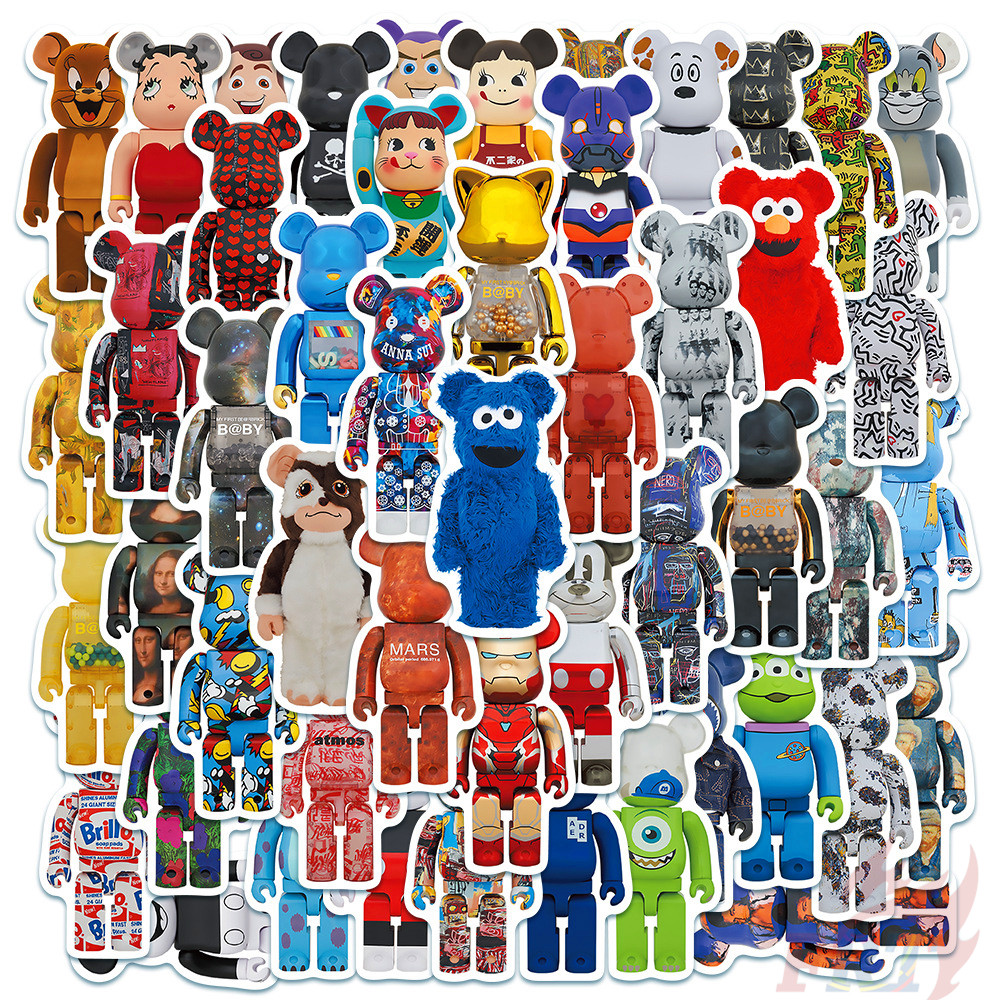 ❉ Bearbrick Series 01 - Cartoon Character Cosplay Stickers ❉ 50Pcs/Set DIY Fashion Mixed Waterproof Doodle Decals Stickers