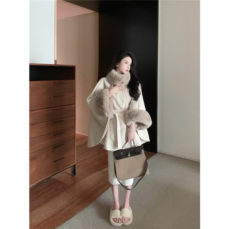 👗👗Áo Khoác Lông Cáo Hai Mặt Dáng Rộng Dài Vừa Thời Trang Hàn Quốc Dongdaemun | BigBuy360 - bigbuy360.vn