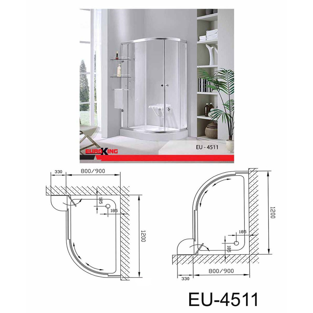 PHÒNG TẮM VÁCH KÍNH CAO CẤP EUROKING EU-4511A, CHÍNH HÃNG