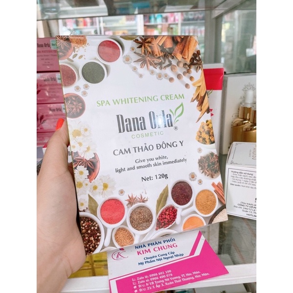 Kem và bột tắm trắng Cam thảo Đông y Dana Orla