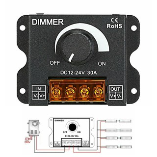 Dụng cụ điều chỉnh độ sáng đèn LED Led Dc 12v / 24v 30a cao cấp