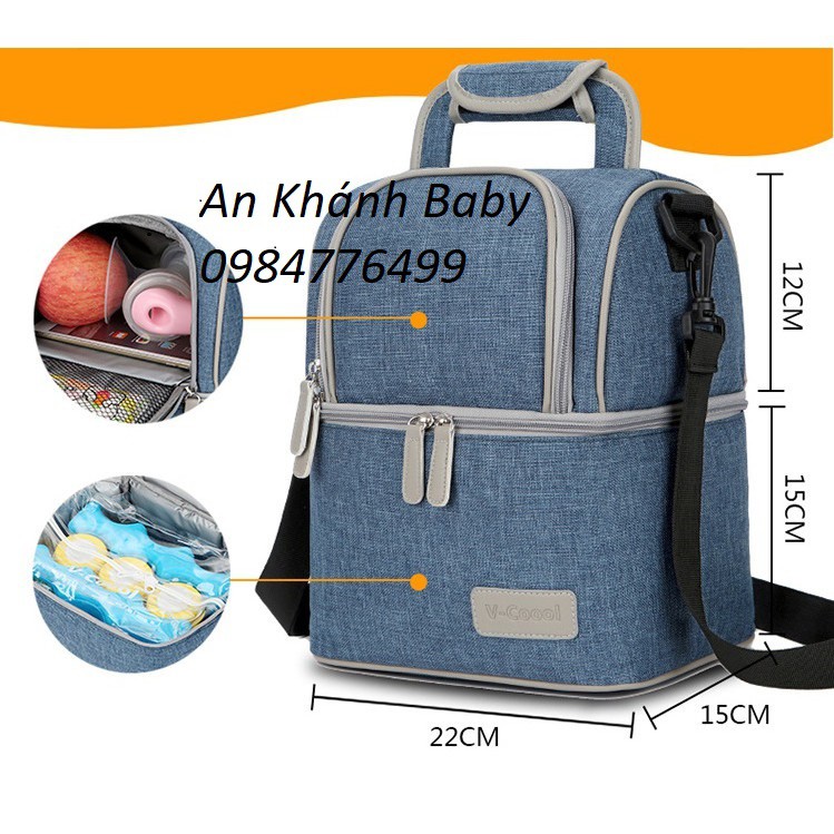 BA LÔ BỈM SỮA GIỮ NHIỆT VCOOL