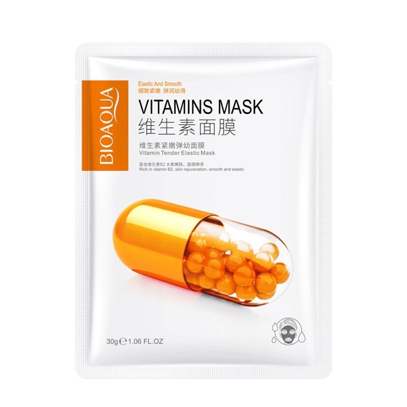 Mặt nạ giấy dưỡng trắng da cấp ẩm nước Vitamin da dầu mụn sáng da mask BIOAQUA nội địa Trung | BigBuy360 - bigbuy360.vn