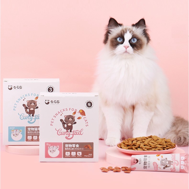 Bánh thưởng snack CURLY TAIL bánh quy cho mèo gói 20 gram