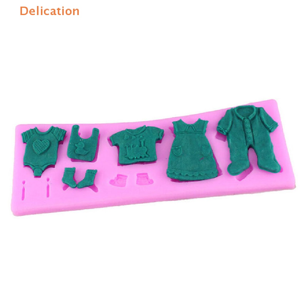 Khuôn Silicone Tạo Hình Trang Trí Bánh Kem Hình Quần Áo Em Bé 3D DIY