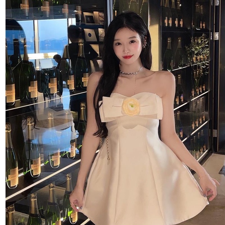 Đầm Ống Ngắn Dáng Chữ a Họa Tiết Hoa Ba Chiều Thời Trang Mùa Hè Hàng Mới Dành Cho Bạn Nữ 2022