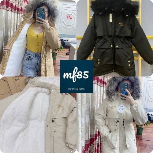 Áo Kaki Dáng Dài Lót Lông Cừu Mũ Tháo Rời Mã 590💖Moonfashion85