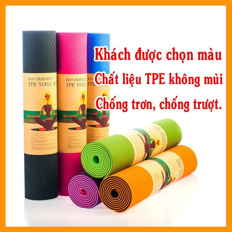 Thảm tập Yoga 2 Lớp TPE Tập Gym Tập Yoga hiệu quả chống trơn chống trợt