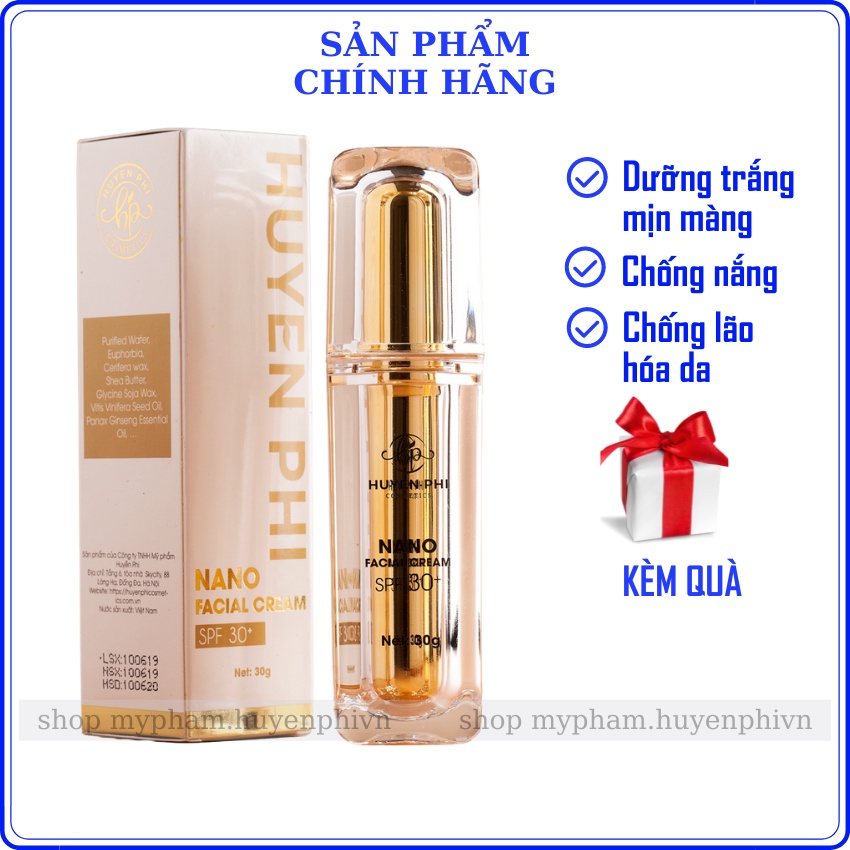 [Mã SKAMCLU9 giảm 10% đơn 100K] Kem Face Nano Huyền Phi - Dưỡng Trắng Căng Bóng, Chống Nắng và Makeup