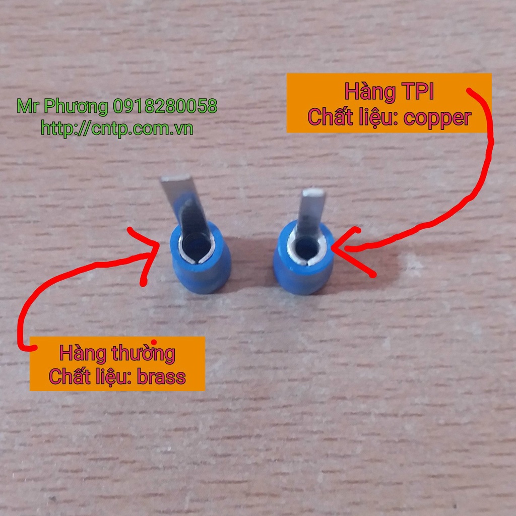 Cos PIN DẸP DBV - Cos DBV: 5.5 - 14 Và 5.5 - 18:  - LOẠI 1 - DÀY: Bịch 100 cái - MÀU VÀNG