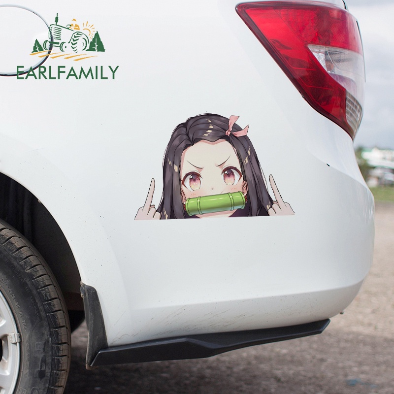 Earlfamily for nezuko Đề Can vinyl Dán Kính Chắn Gió Xe Hơi Xe Máy Chống Trầy Xước Hình graffiti
