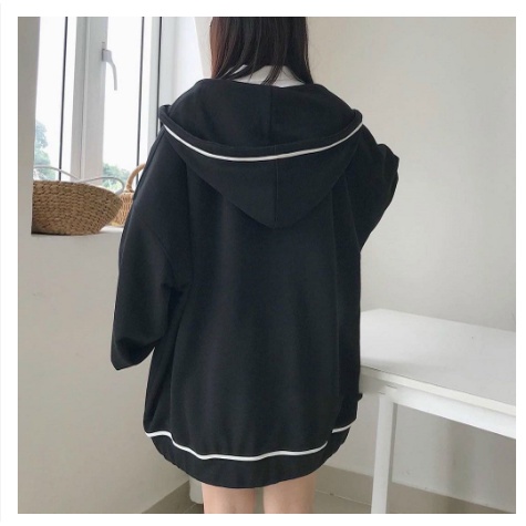 Áo khoác hoodie có mũ dây kéo VIỀN RÓT Unisex Áo khoác nam nữ form rộng thời trang hot trend - GEN_ZOO | BigBuy360 - bigbuy360.vn