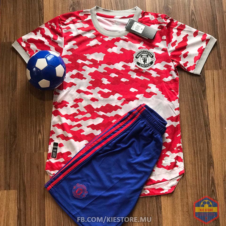Bộ quần áo bóng đá CLB Manchester United phiên bản SPF/ Bộ quần áo tập MU màu đỏ loang 2021 2022, vải Thái cao cấp