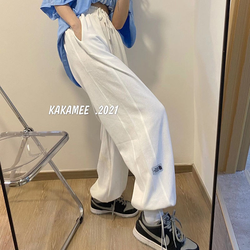 Quần Dài Thể Thao Dáng Rộng Phối Dây Rút Kiểu Hàn Quốc Cá Tính Cho Nữ | BigBuy360 - bigbuy360.vn