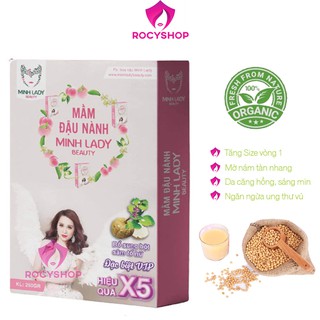 Mầm Đậu Nành Minh Lady Tăng vòng 1 an toàn hiệu quả, [COMBO 3 Hộp Tặng 2 Phần Quà ]Tặng 1 Nước Hoa + 1 Mặt nạ collagen