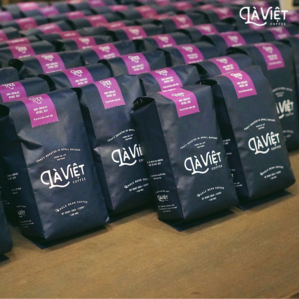 Cà Phê Nguyên Hạt LÀ VIỆT Rich 100% Arabica 250gr Vị sô-cô-la Đen Đậm. | BigBuy360 - bigbuy360.vn