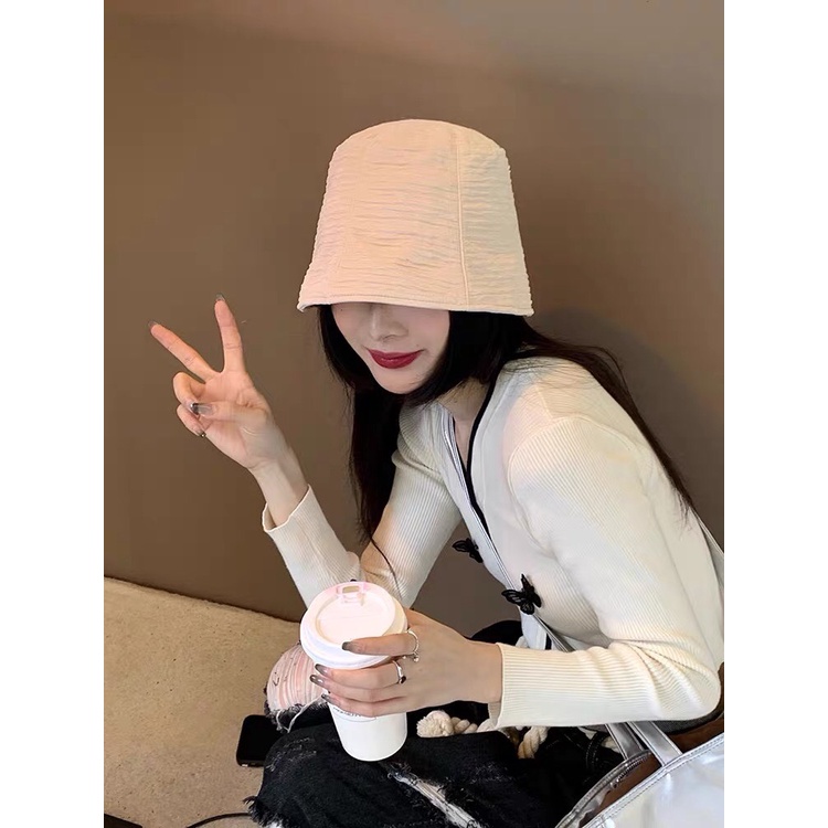 Mũ bucket nữ TUMIE nón cụp vành tròn tai bèo dập nổi kiểu gợn sóng phong cách Ulzzang BK005