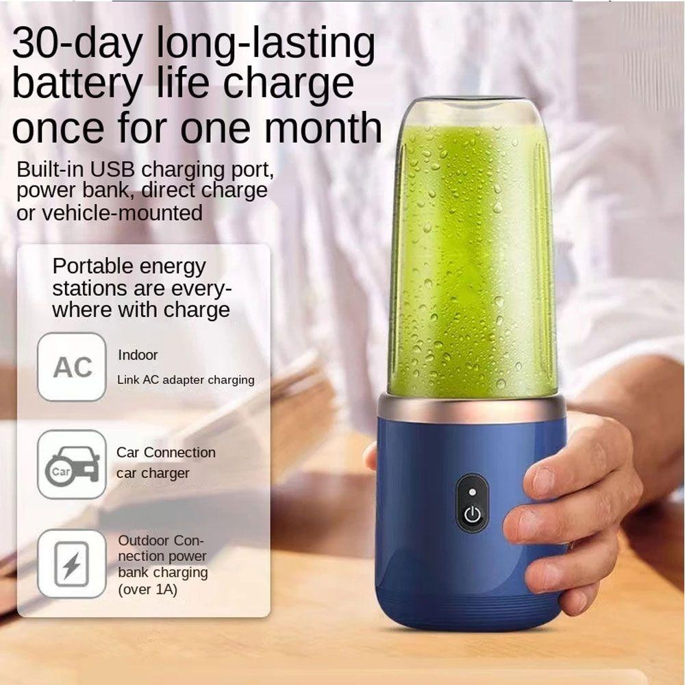 Máy ép trái cây xay sinh tố USB lắc làm smoothie 6 lưỡi 400ml xách tay đi du lịch