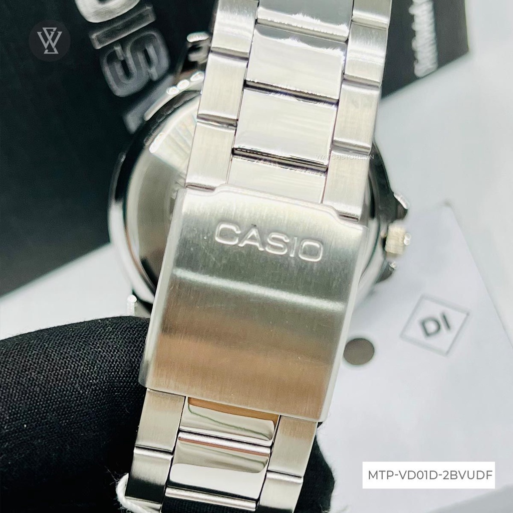 Đồng Hồ Quartz Nam Casio WATCHSTORE MTP-VD01D-2BVUDF Thiết Kế Kính Khoáng 45mm, Dây Kim Loại, Vỏ Thép Không Gỉ