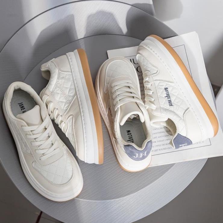Giày sneaker đế bánh mì cao cấp Giầy thể thao nữ Ulzzang màu trắng kem basic Hot hit 2022