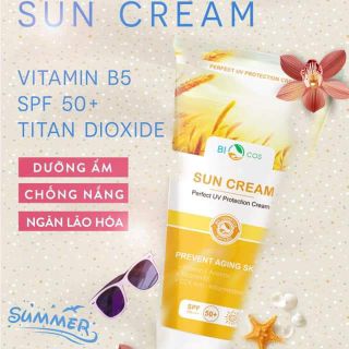 Kem chống nắng Biocosmetic Ngăn chặn tia UVA và UVB tác động lên da.50pa+