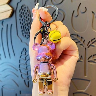 Móc chìa khóa hình Be@rbrick mini mạ màu gradient độc đáo