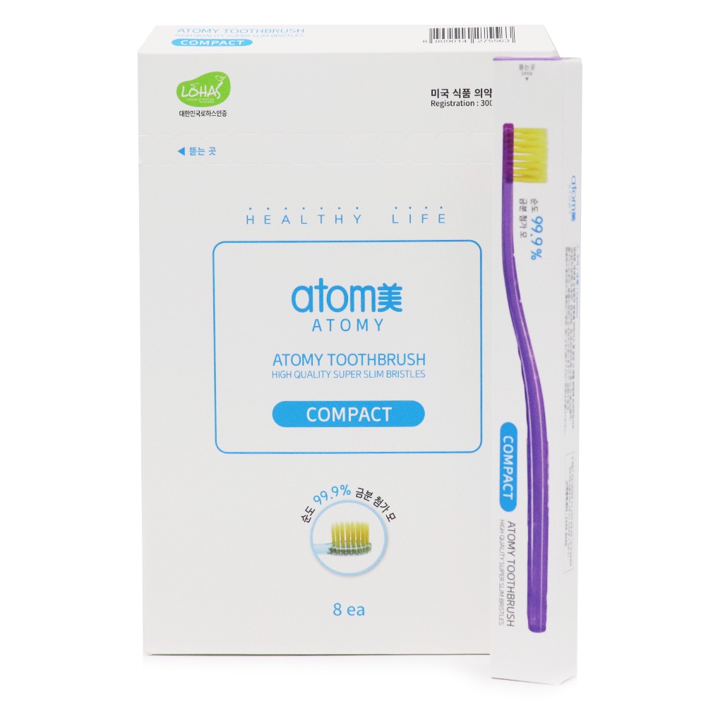 Atomy compact tooth brush 1set / 8pcs super slim bristles