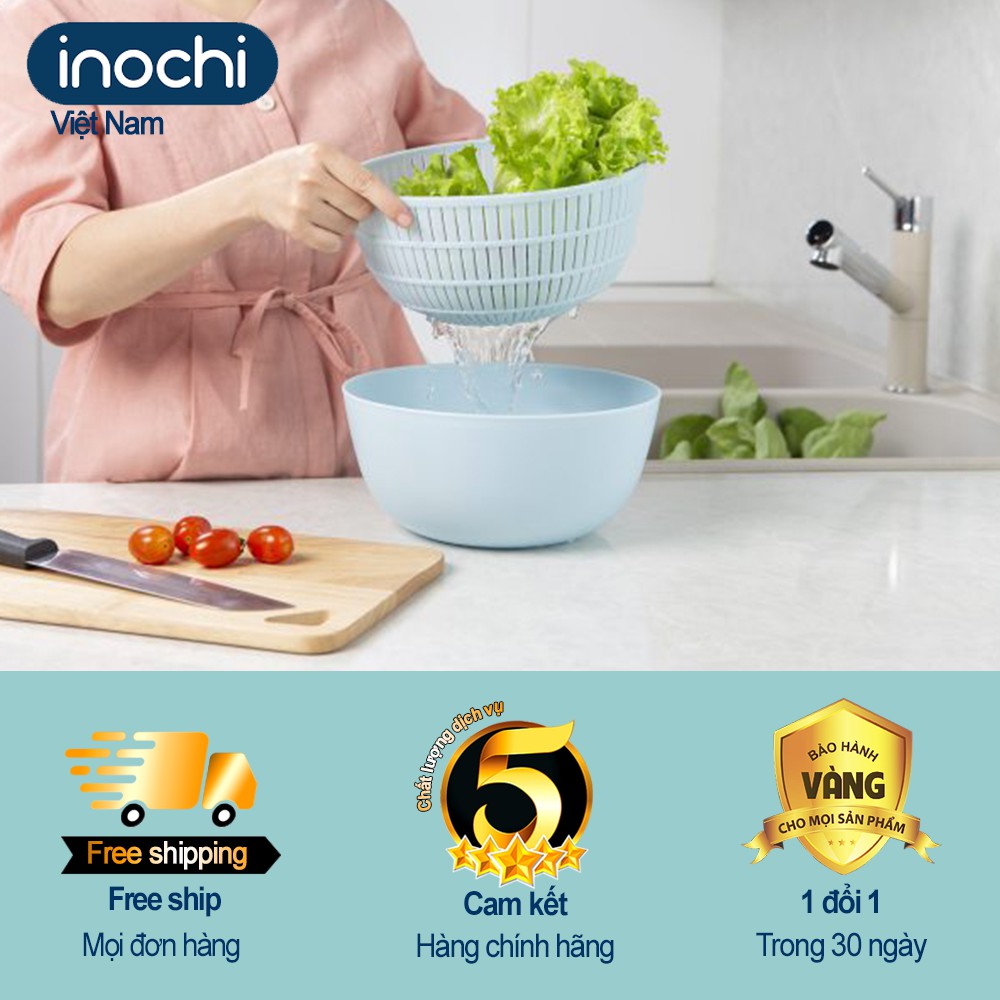 Thau rổ nhựa - rổ yoko loại tròn 23c dẻo inochi Nhật Bản loại cao cấp chắc chắn sang trọng phủ Ag+ kháng khuẩn TRD01