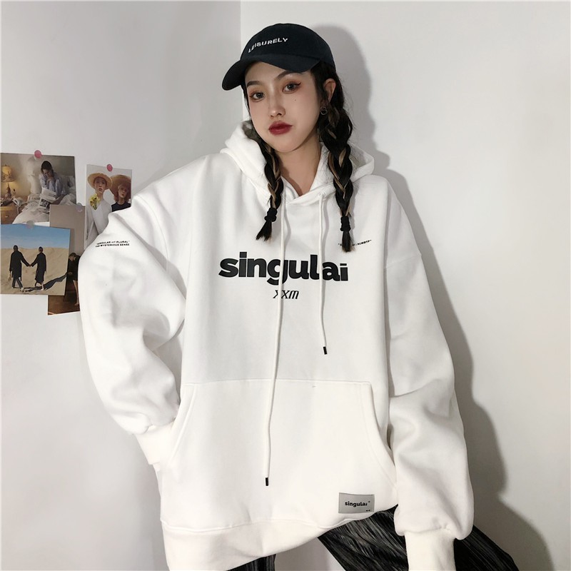 Áo hoodie nữ form rộng, áo nỉ hoodie nữ  form rộng màu đen có mũ mặc nhà đi học đi chơi unisex ulzzang hoc sinh  hàn quố | BigBuy360 - bigbuy360.vn