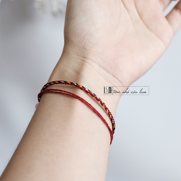Vòng tay Ngũ sắc bình an CÓ SIZE, vòng handmade chỉ ngũ sắc may mắn, vòng đôi nam nữ