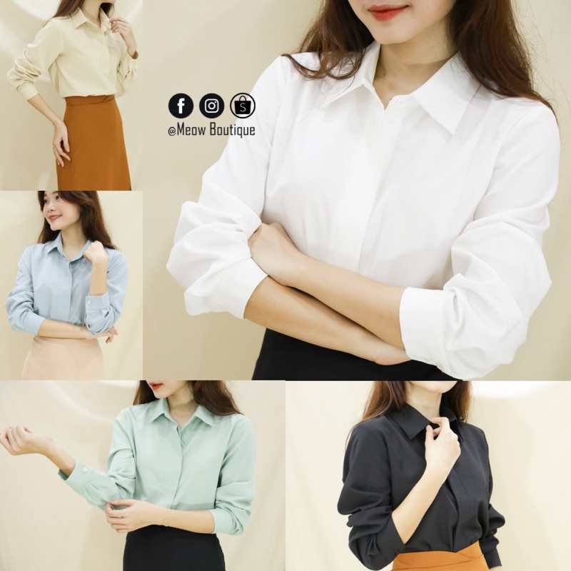 Sơ Mi Giấu Nút công sở Meow Boutique