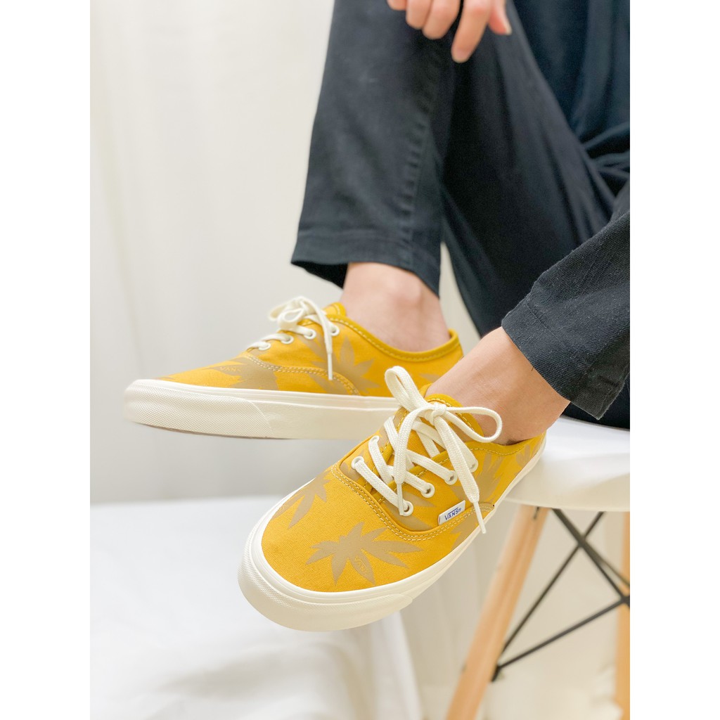 Giày Sneaker Nam, Giày Vans Vault REAL Authentic lá cần vàng