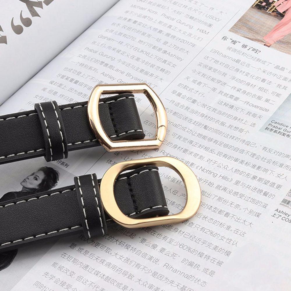 Dây Thắt Lưng Da PU Mỏng Phối Vòng Tròn Bằng Hợp Kim Phong Cách Vintage Cho Nữ