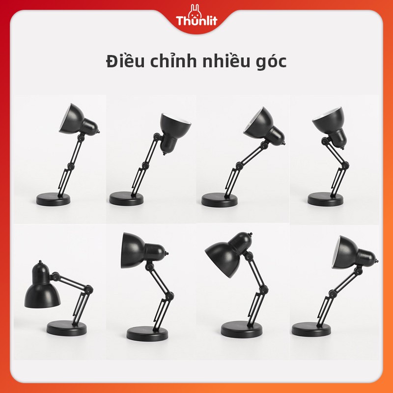 Đèn đọc sách mini Thunlit để bàn có kẹp và đế nam châm tiện dụng
