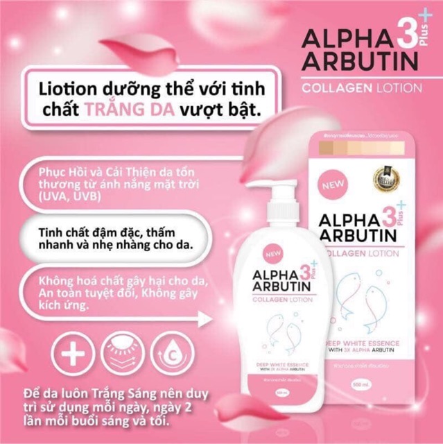 Lotion dưỡng trắng da Alpha Arbutin3