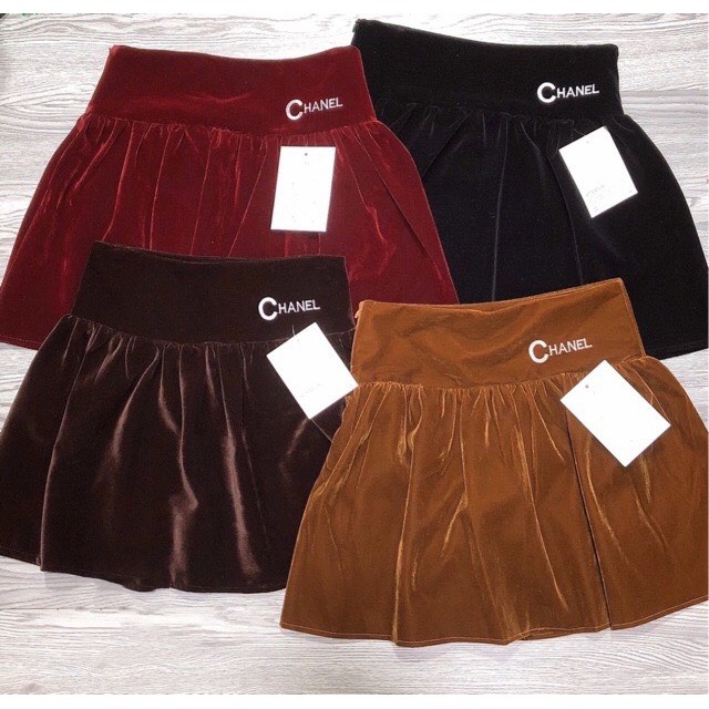 Chân váy xòe nhung bồng đính chữ hàng quảng châu siêu hot | BigBuy360 - bigbuy360.vn