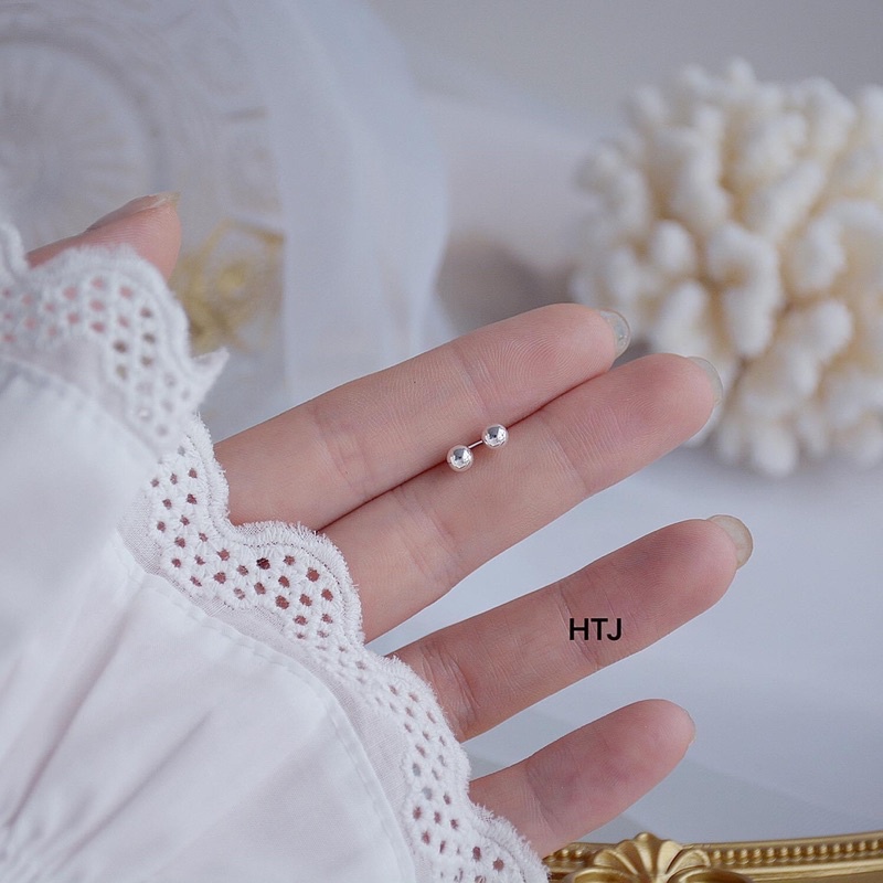 Bông tai nữ nụ đinh bạc 925 đu size 3/4/5li  - trang sức bạc Hoà Thảo HTJ