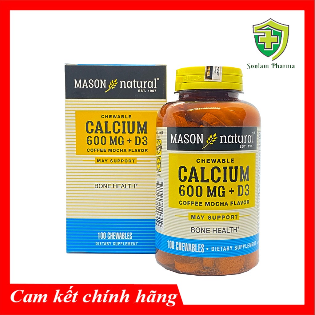 Calcium 600mg + D3 Mason Natal Hộp 100 Viên - Hỗ Trợ Sức Khoẻ Xương Khớp