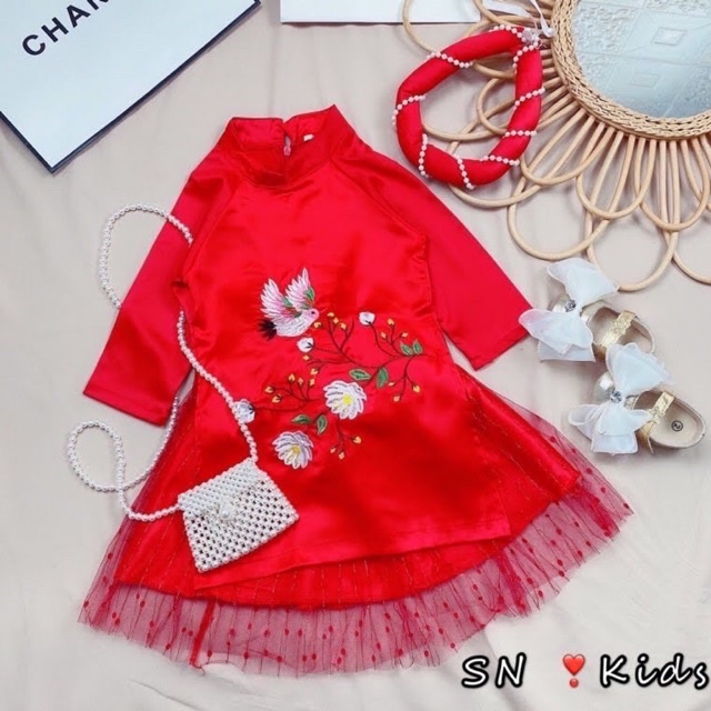 Áo Dài Cách Tân cho bé gái nhiều mẫu, hoạ tiết xinh xắn đáng yêu