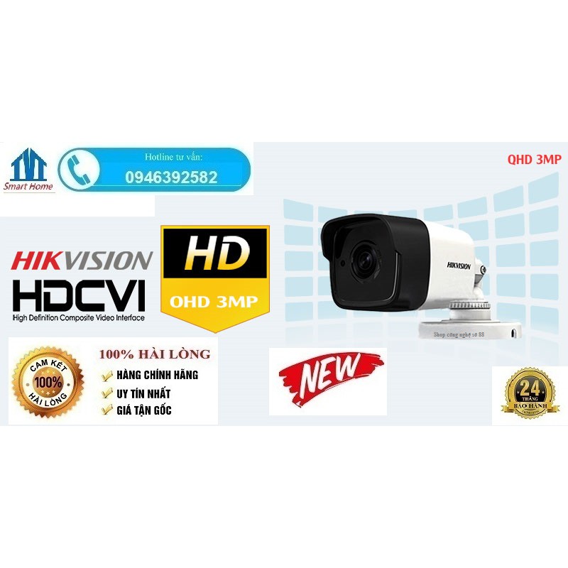 Camera Hikvision DS-2CE16F1T-ITP  3mp siêu nét