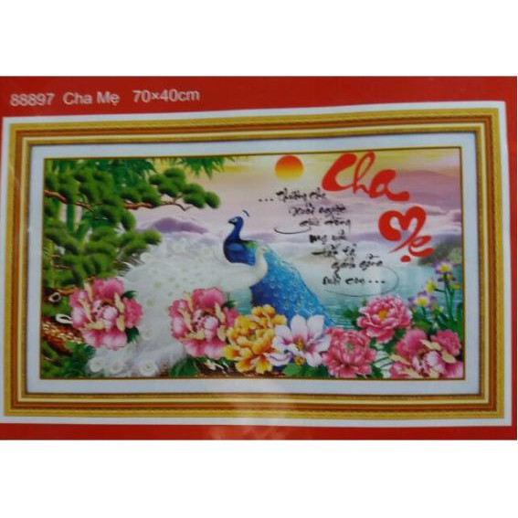 Tranh thêu chữ thập cha mẹ 88897 (KT: 70 x 40 cm)