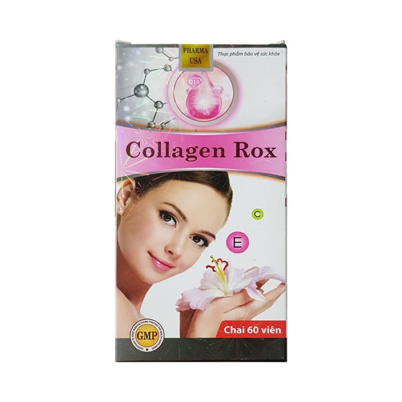 Viên uống đẹp da Collagen Rox vitamin E - Hộp 60 viên