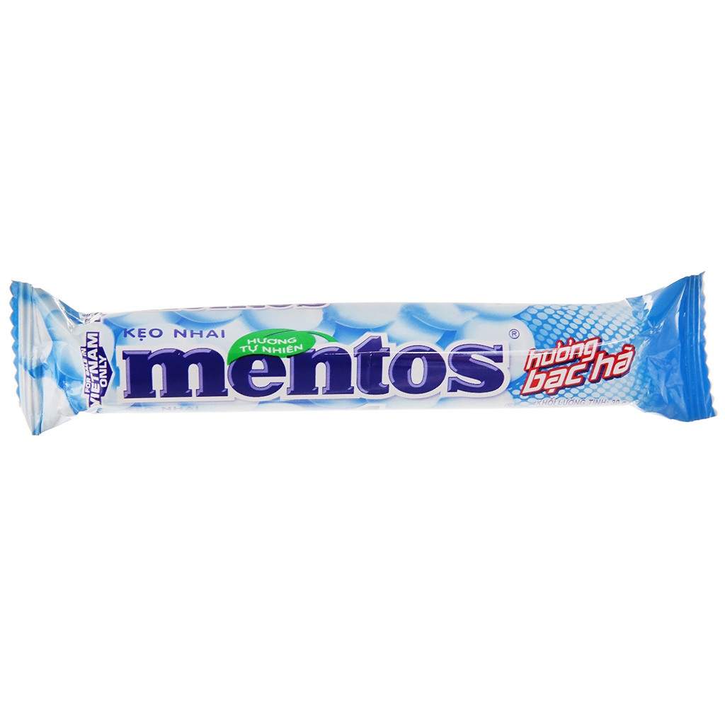 Kẹo nhai Mentos Cầu Vòng/ Bạc Hà thỏi 30g