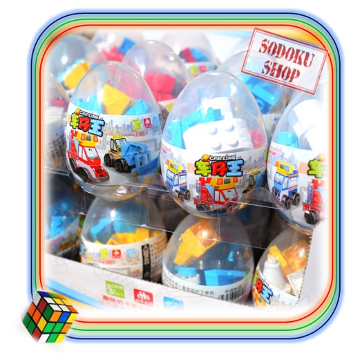 Bộ Gạch Nhựa Lắp Ghép Mini, Lắp Ráp Xe Oto Dạng Quả Trứng, Đồ Chơi Giáo Dục Cho Bé 07007