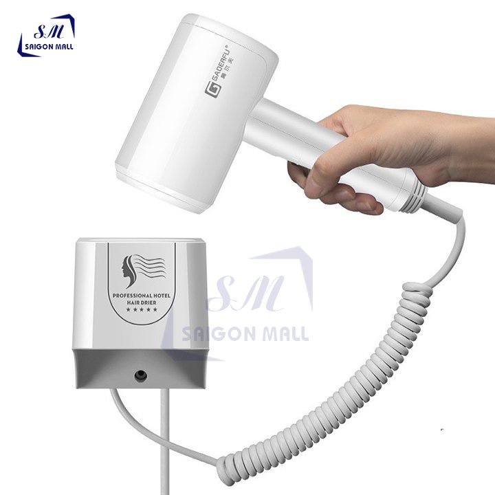 Máy sấy tóc treo tường chế độ tự ngắt B - Professional hotel hair drier cho khách sạn, nhà hàng, công nghệ bền cao